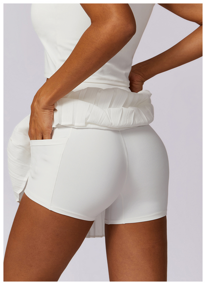 Women's 2 in 1 Pleated Pocket Tennis Skort