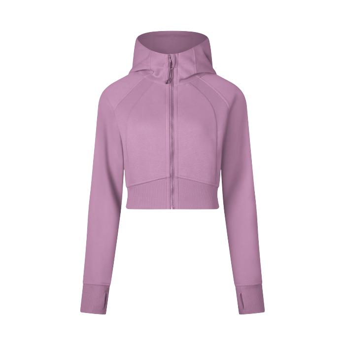 Cropped Zip-Through Hoodie