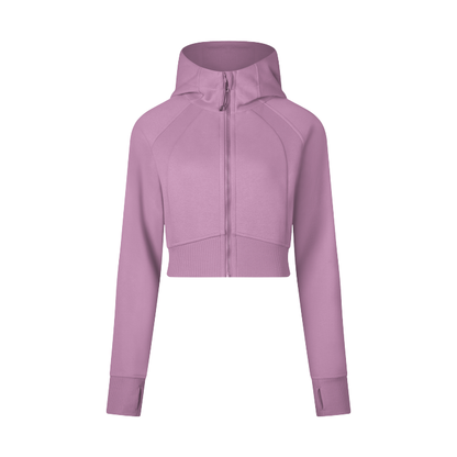 Cropped Zip-Through Hoodie